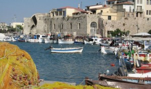 boats-and-nets-in-the-harbour-of-heraklion-in-crete