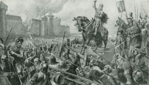 King Henry V of England Leading his Army at the Siege of Harfleur in 1415
