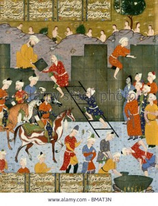 alexander-building-his-rampart-against-gog-and-magog-shiraz-iran-16th-BMAT3N